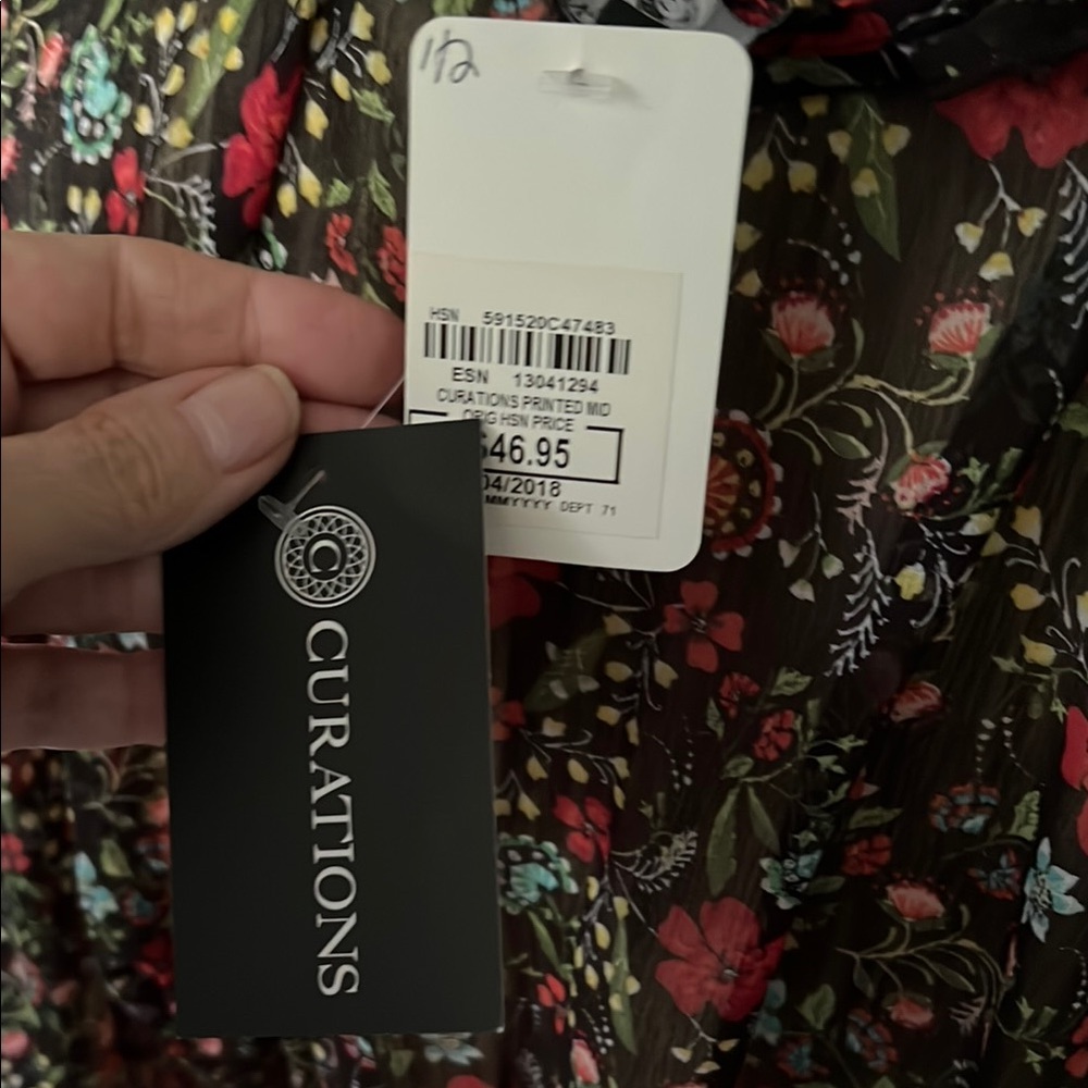 Floral Sheer Black Maxi Dress L - Picture 5 of 6